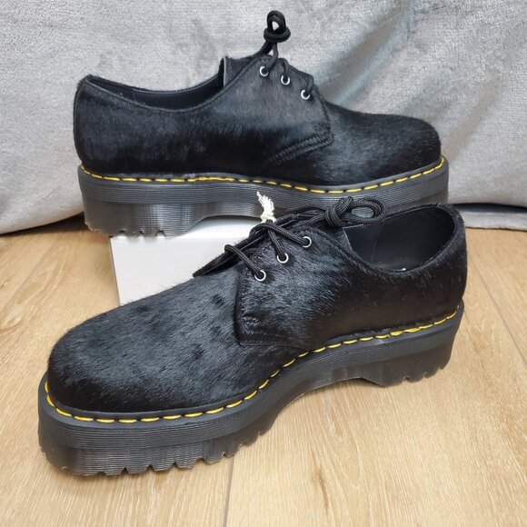 Dr Martens 1461 Quad Calf Hair Mens Size 13 Derby Oxford Shoes Leather Black NEW - Picture 2 of 8